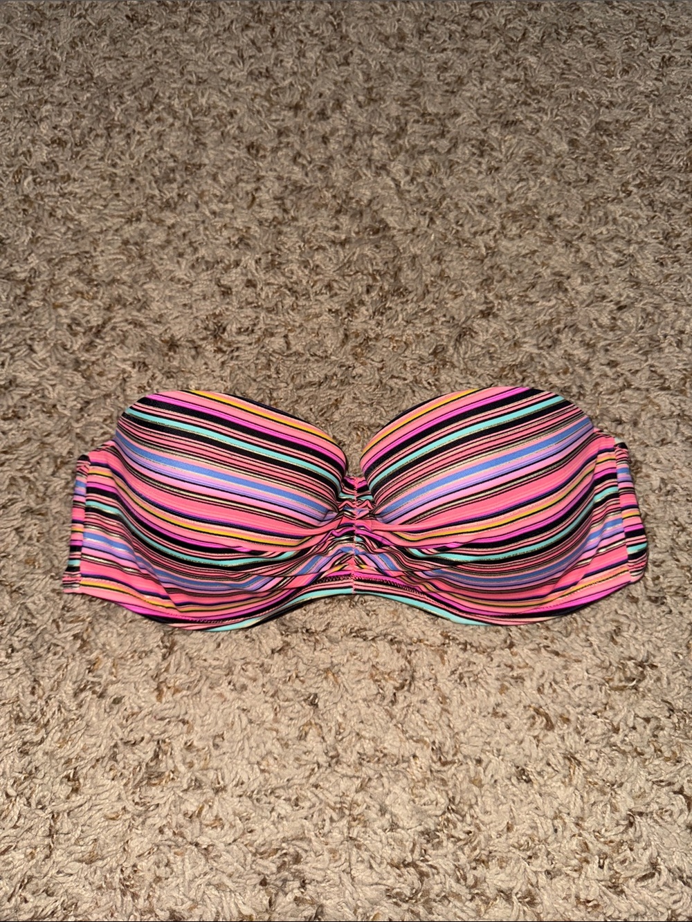 Victoria's Secret Multicolor Striped Bandeau Bikini Top